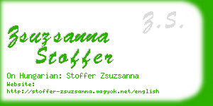 zsuzsanna stoffer business card